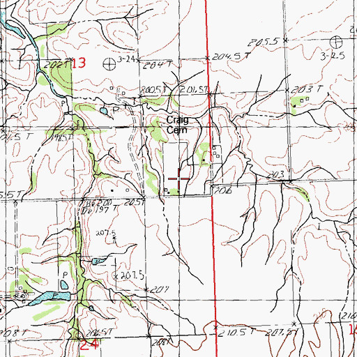 Topographic Map of South Oak Ridge School (historical), IL
