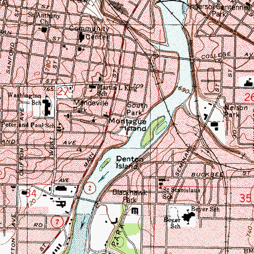 Topographic Map of South Park, IL
