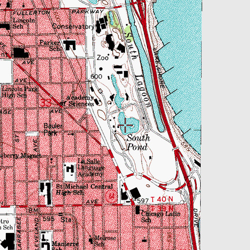 Topographic Map of South Pond, IL