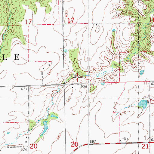 Topographic Map of South Prairie School (historical), IL