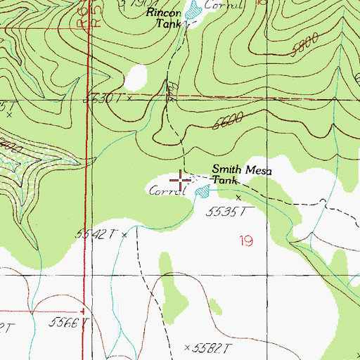 Topographic Map of Smith Mesa Corral, AZ