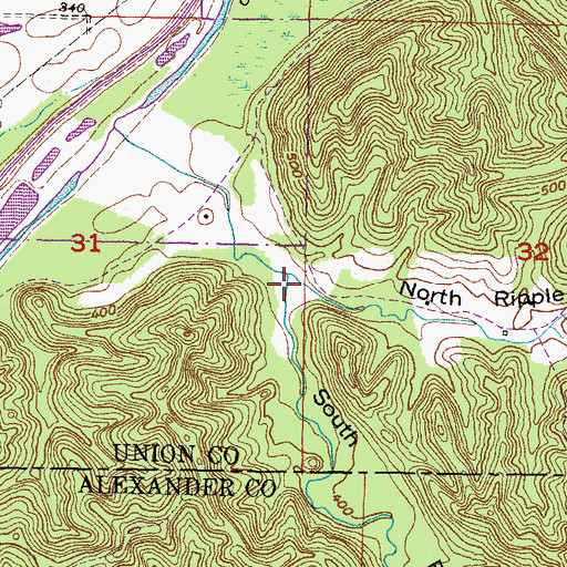Topographic Map of South Ripple Hollow, IL