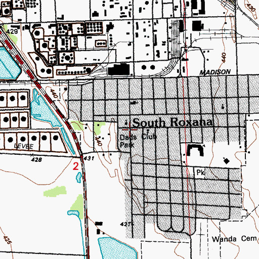 Topographic Map of South Roxana, IL