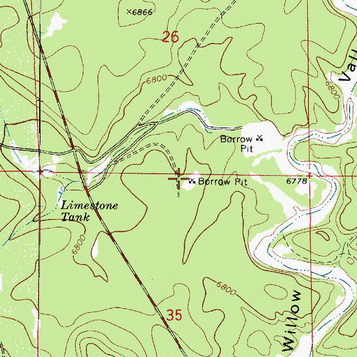 Topographic Map of Drye Tank, AZ