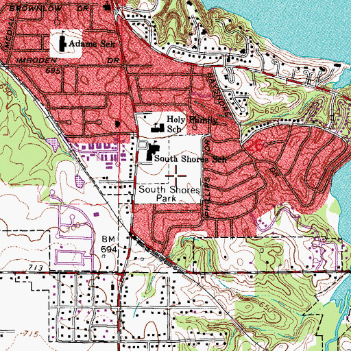 Topographic Map of South Shores Park, IL
