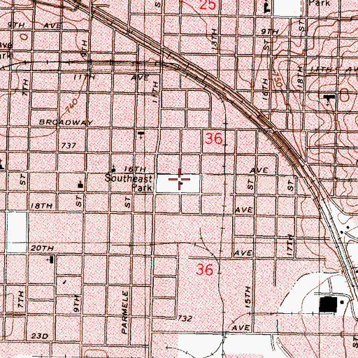 Topographic Map of Southeast Park, IL