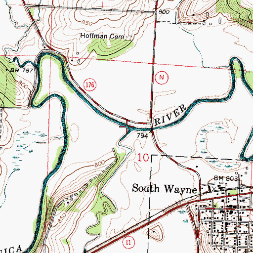 Topographic Map of Spafford Creek, WI