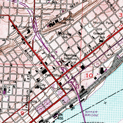 Topographic Map of Spalding Institute, IL
