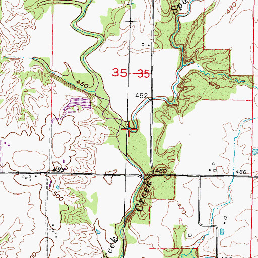 Topographic Map of Spanker Branch, IL