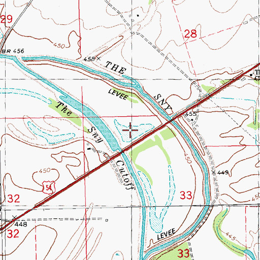 Topographic Map of Spatterdock Lake, IL