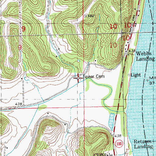 Topographic Map of Spear Cemetery, IL