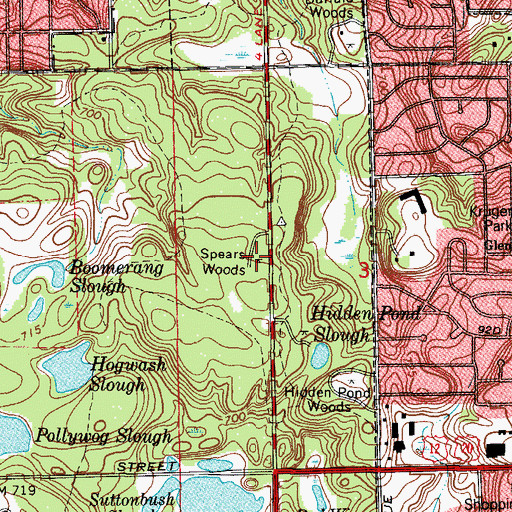 Topographic Map of Spears Woods, IL