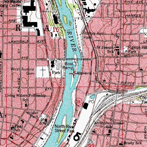 Topographic Map of Spiers Island, IL