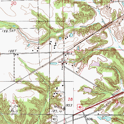Topographic Map of Spiketown School (historical), IL