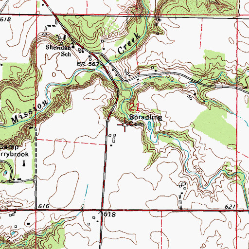 Topographic Map of Spradling Cemetery, IL