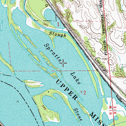 Topographic Map of Spratts Lake, IL