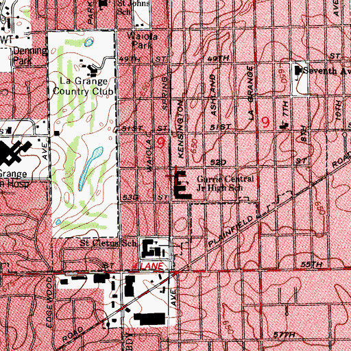 Topographic Map of Spring Avenue Elementary School, IL