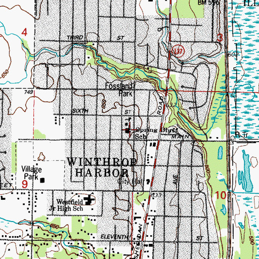 Topographic Map of Spring Bluff Elementary School, IL