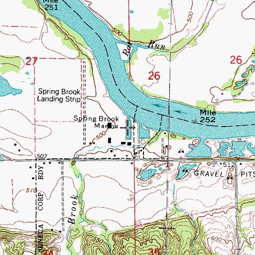 Topographic Map of Spring Brook Marina, IL