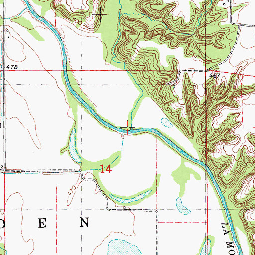 Topographic Map of Spring Creek, IL