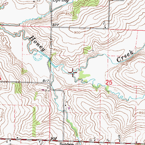 Topographic Map of Spring Creek, IL