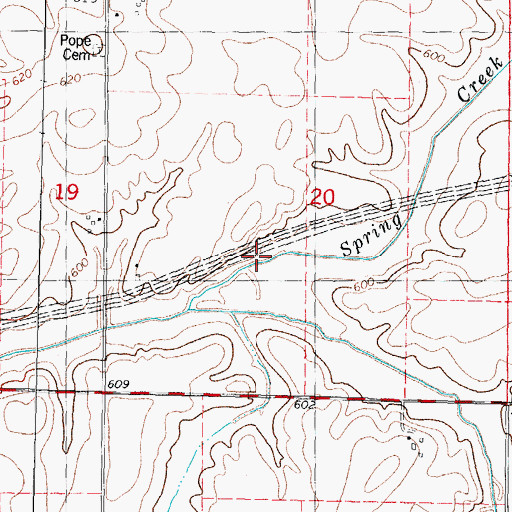 Topographic Map of Spring Creek, IL