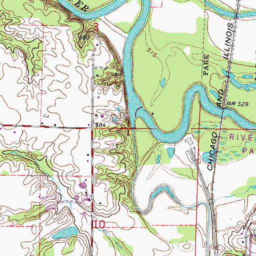 Topographic Map of Spring Creek, IL