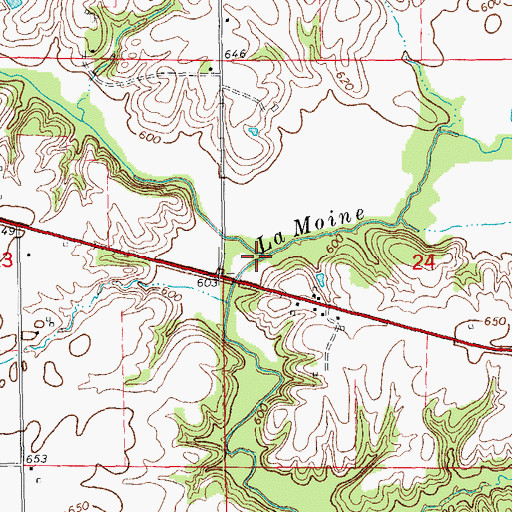 Topographic Map of Spring Creek, IL