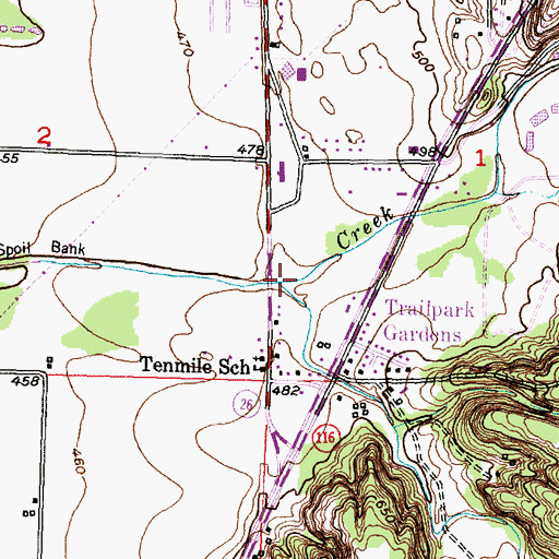 Topographic Map of Spring Creek, IL
