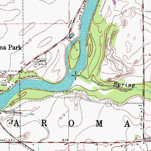 Topographic Map of Spring Creek, IL