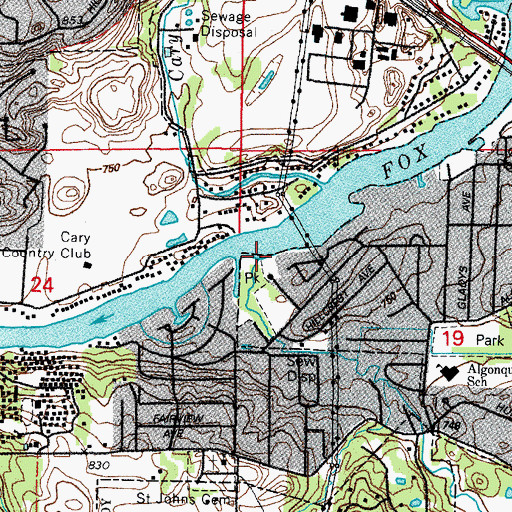 Topographic Map of Spring Creek, IL