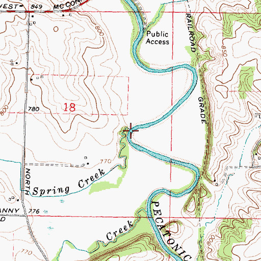 Topographic Map of Spring Creek, IL