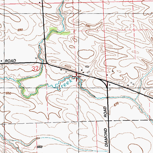 Topographic Map of Spring Creek School (historical), IL