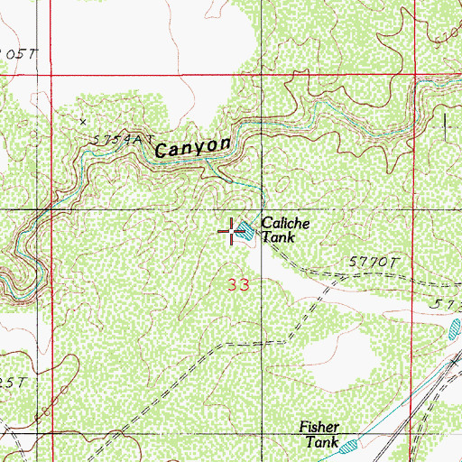 Topographic Map of Caliche Tank, AZ