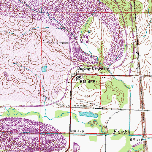 Topographic Map of Spring Grove Church, IL