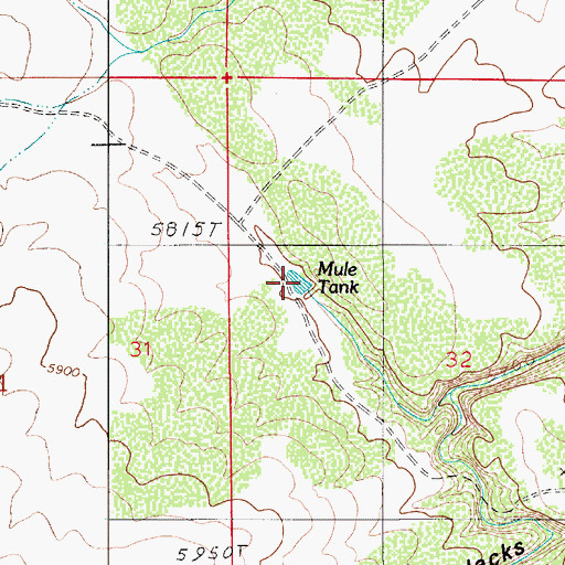 Topographic Map of Mule Tank, AZ