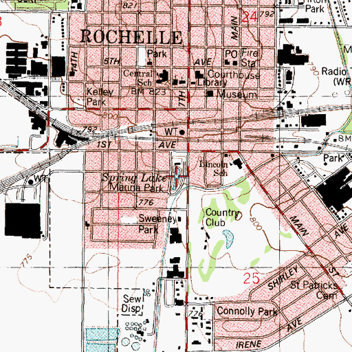 Topographic Map of Spring Lake, IL