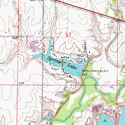 Topographic Map of Spring Lake, IL