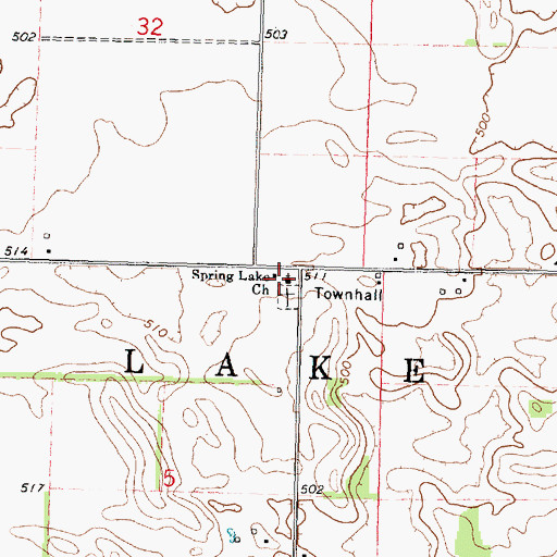 Topographic Map of Spring Lake Church, IL