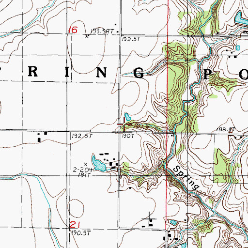Topographic Map of Spring Point School (historical), IL