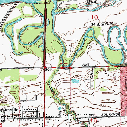 Topographic Map of Spring Run, IL