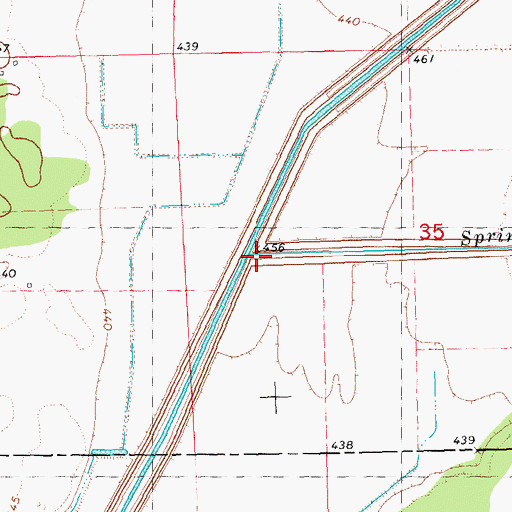Topographic Map of Spring Run, IL