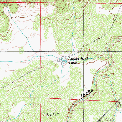 Topographic Map of Lower Red Tank, AZ