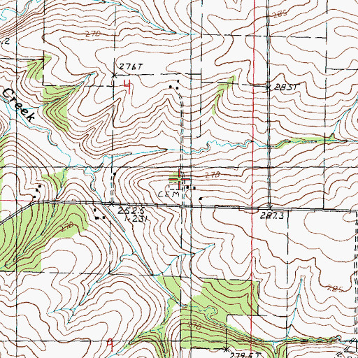 Topographic Map of Spring Valley Cemetery, IL