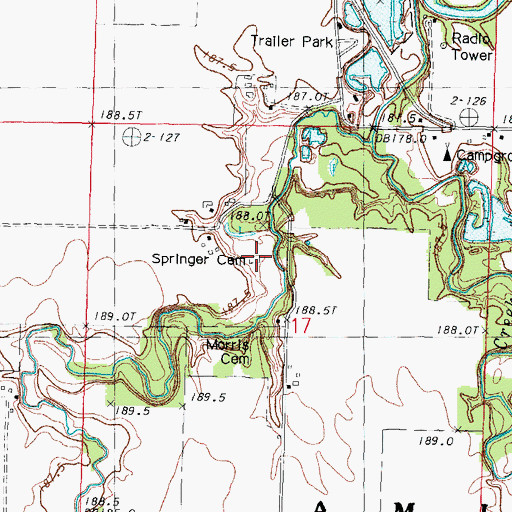 Topographic Map of Springer Cemetery, IL