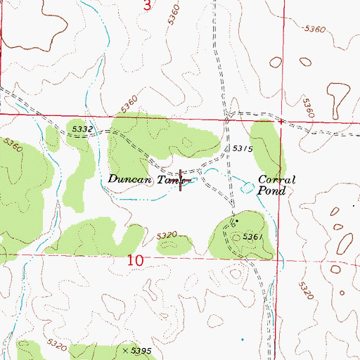 Topographic Map of Duncan Tank, AZ