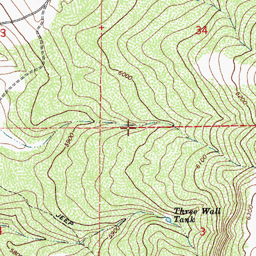 Topographic Map of Slope Tank, AZ