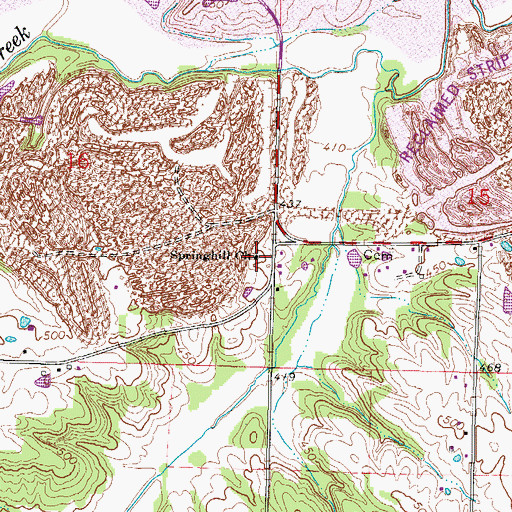 Topographic Map of Springhill Church, IL
