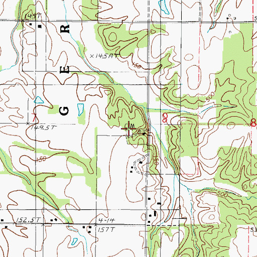 Topographic Map of Springtown Cemetery, IL