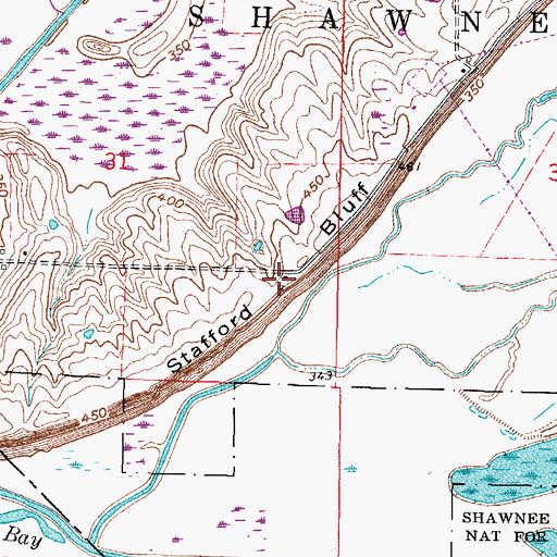 Topographic Map of Stafford Bluff, IL